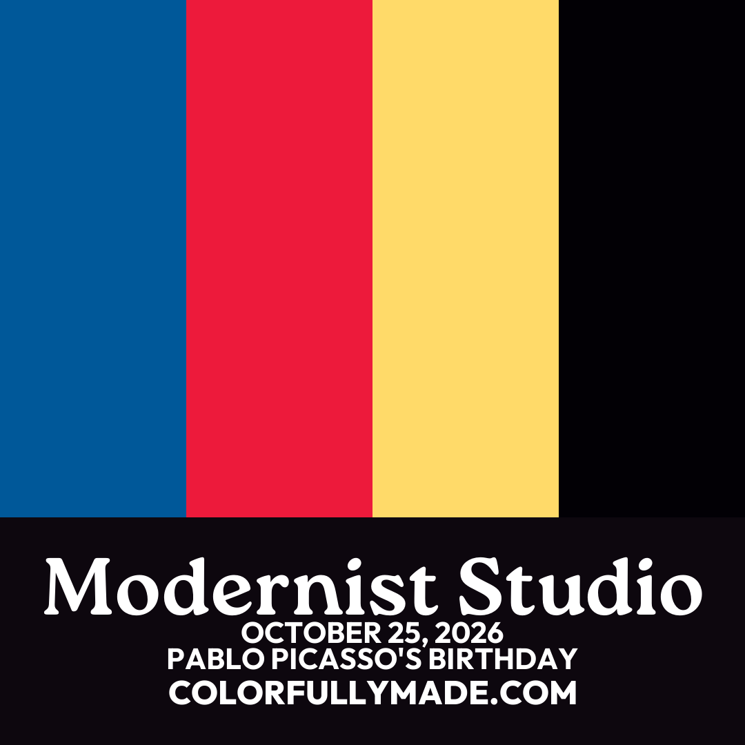 Modernist Studio color palette for Pablo Picasso's birthday