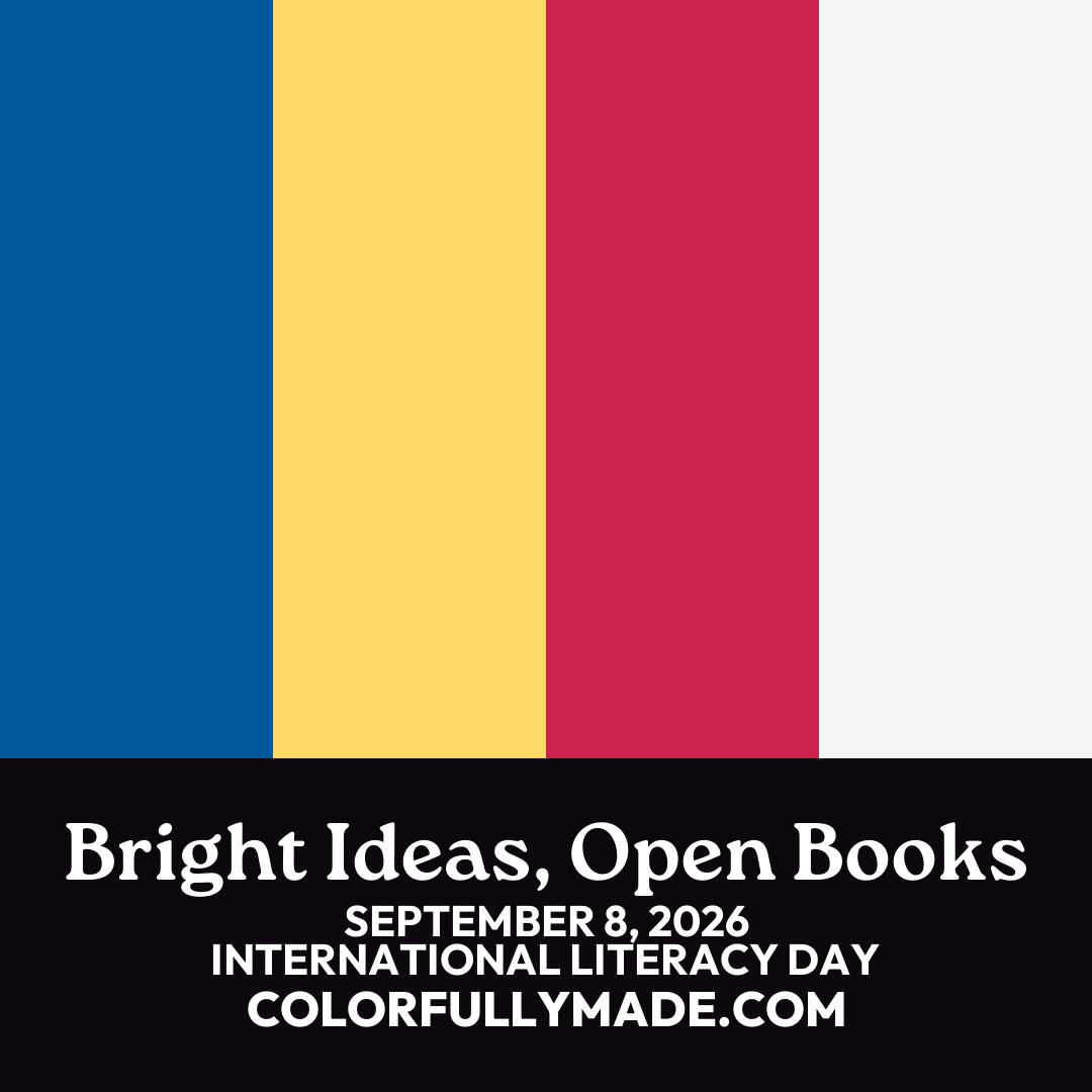 Bright Ideas, Open Books color palette for International Literacy Day