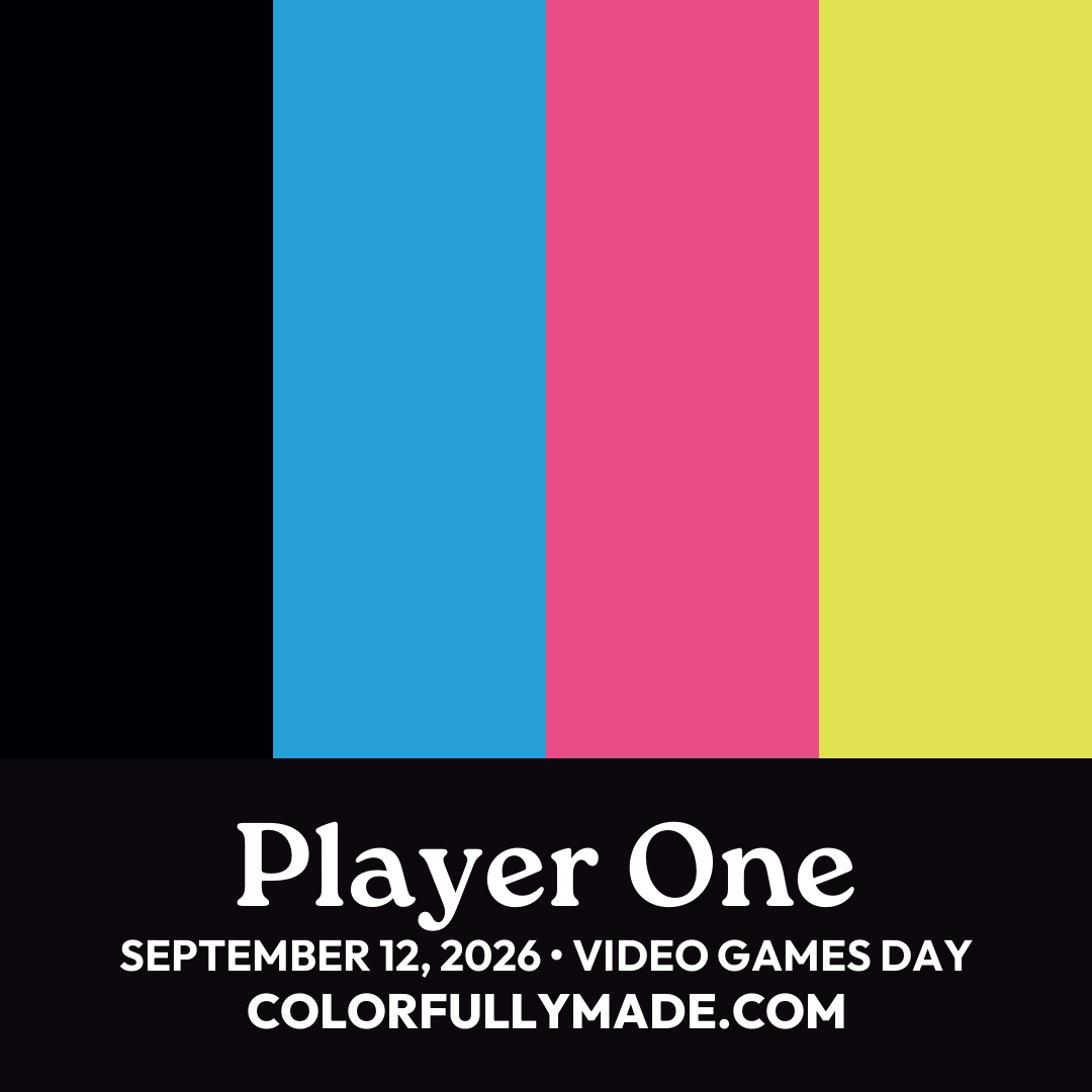 Player One color palette for Video Games Day