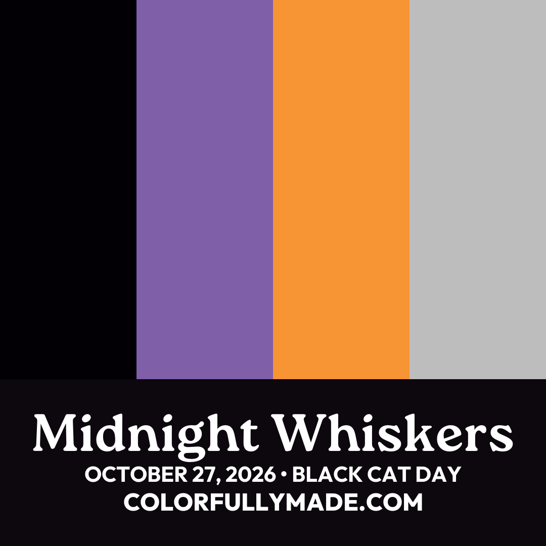 Midnight Whiskers color palette for Black Cat Day