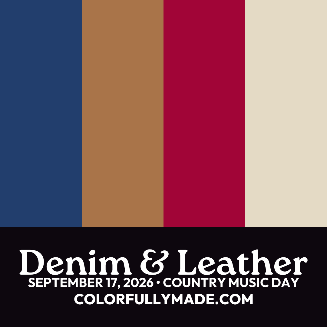 Denim & Leather color palette for Country Music Day