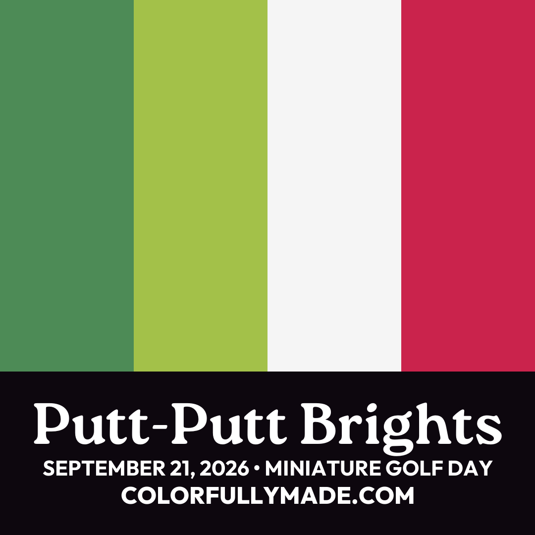 Putt-Putt Brights color palette for Miniature Golf Day