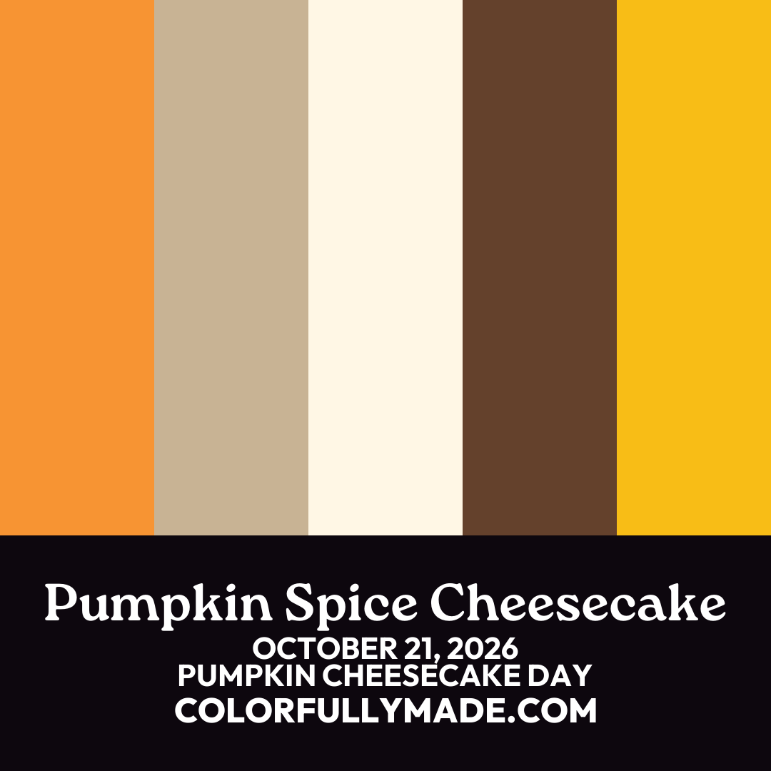 Pumpkin Spice Cheesecake color palette for Pumpkin Cheesecake Day