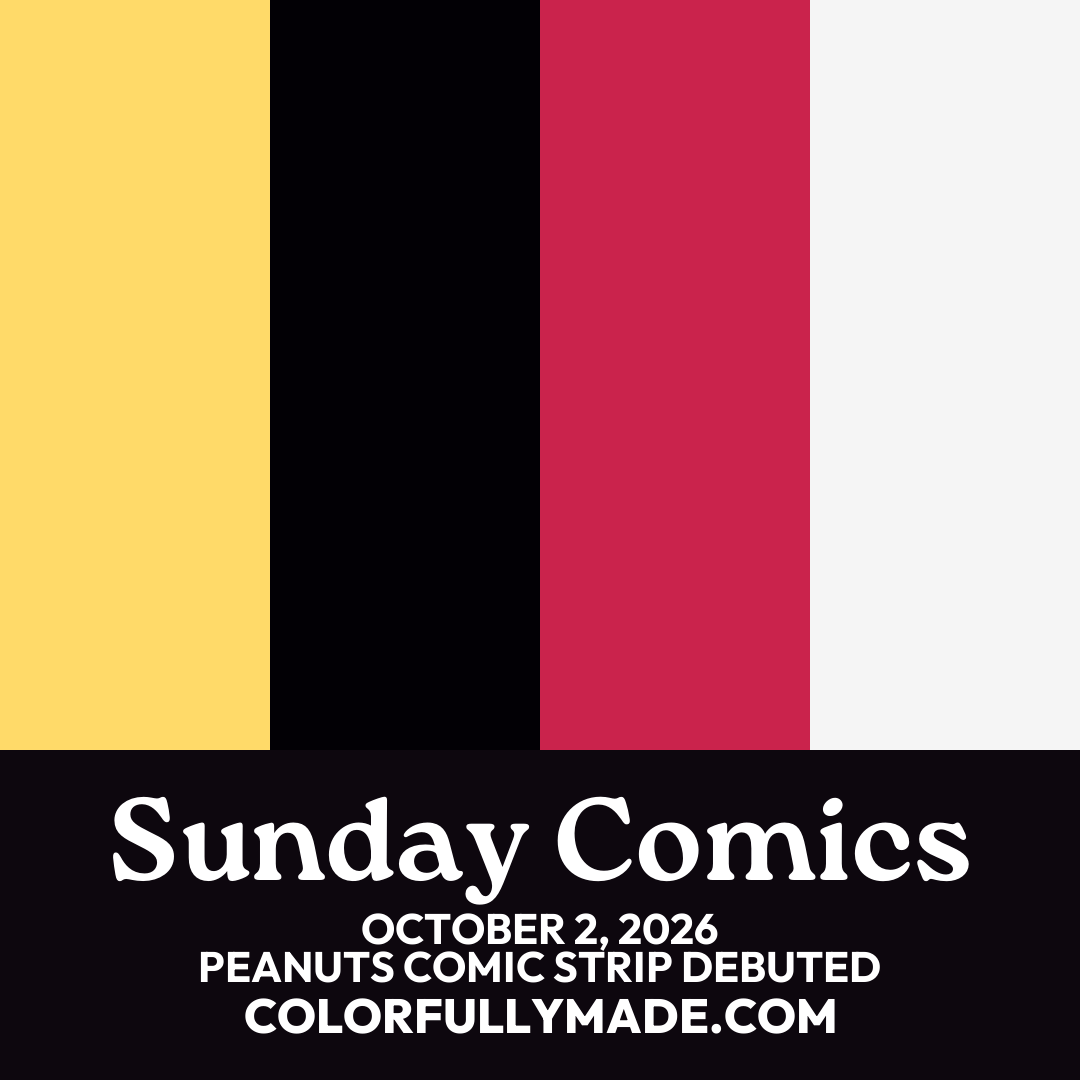 Sunday Comics color palette for Peanuts comic strip debuted